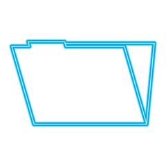 folder file data information system storage vector illustration blue neon line image