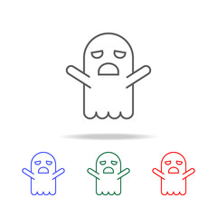 Ghost doodle cartoon character icon. Elements in multi colored icons for mobile concept and web apps. Icons for website design and development, app development