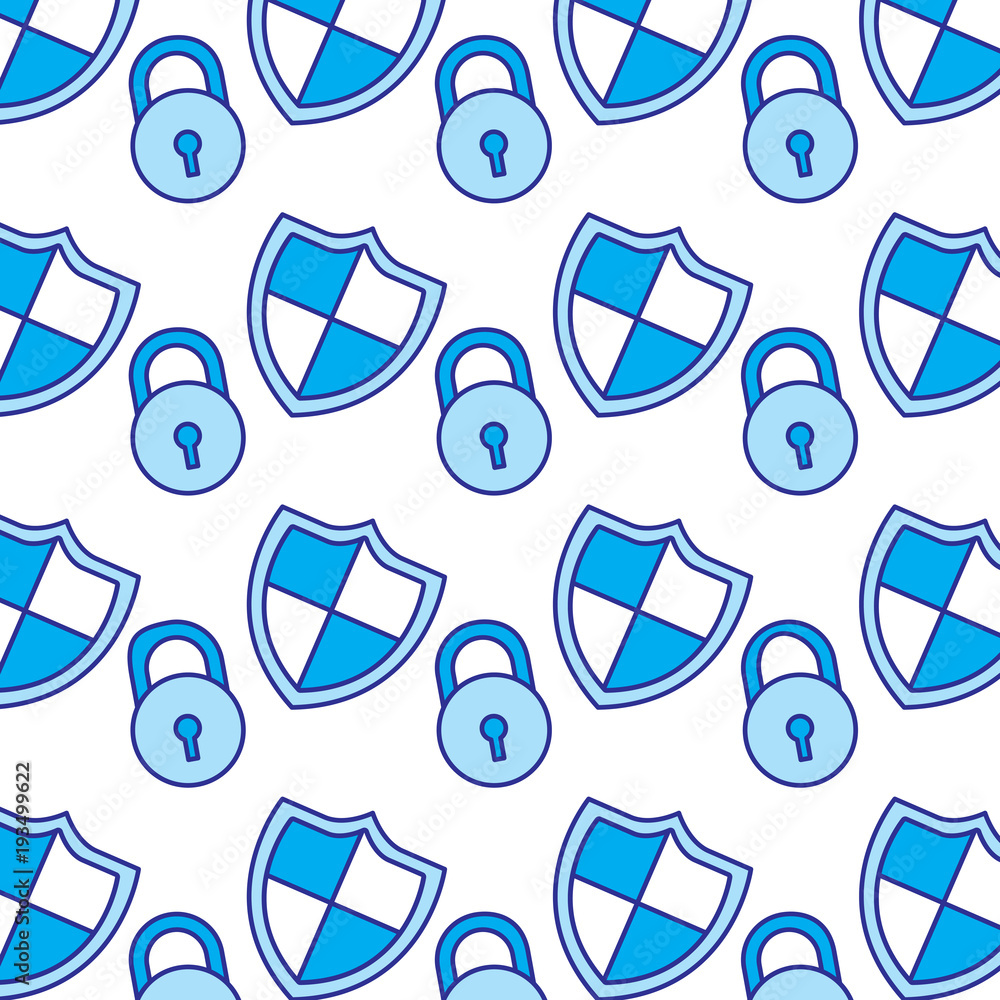 Poster shield protection padlock access security data pattern