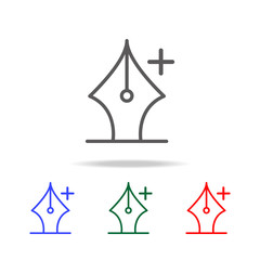 Pen with plus sign vector icon. Elements in multi colored icons for mobile concept and web apps. Icons for website design and development, app development