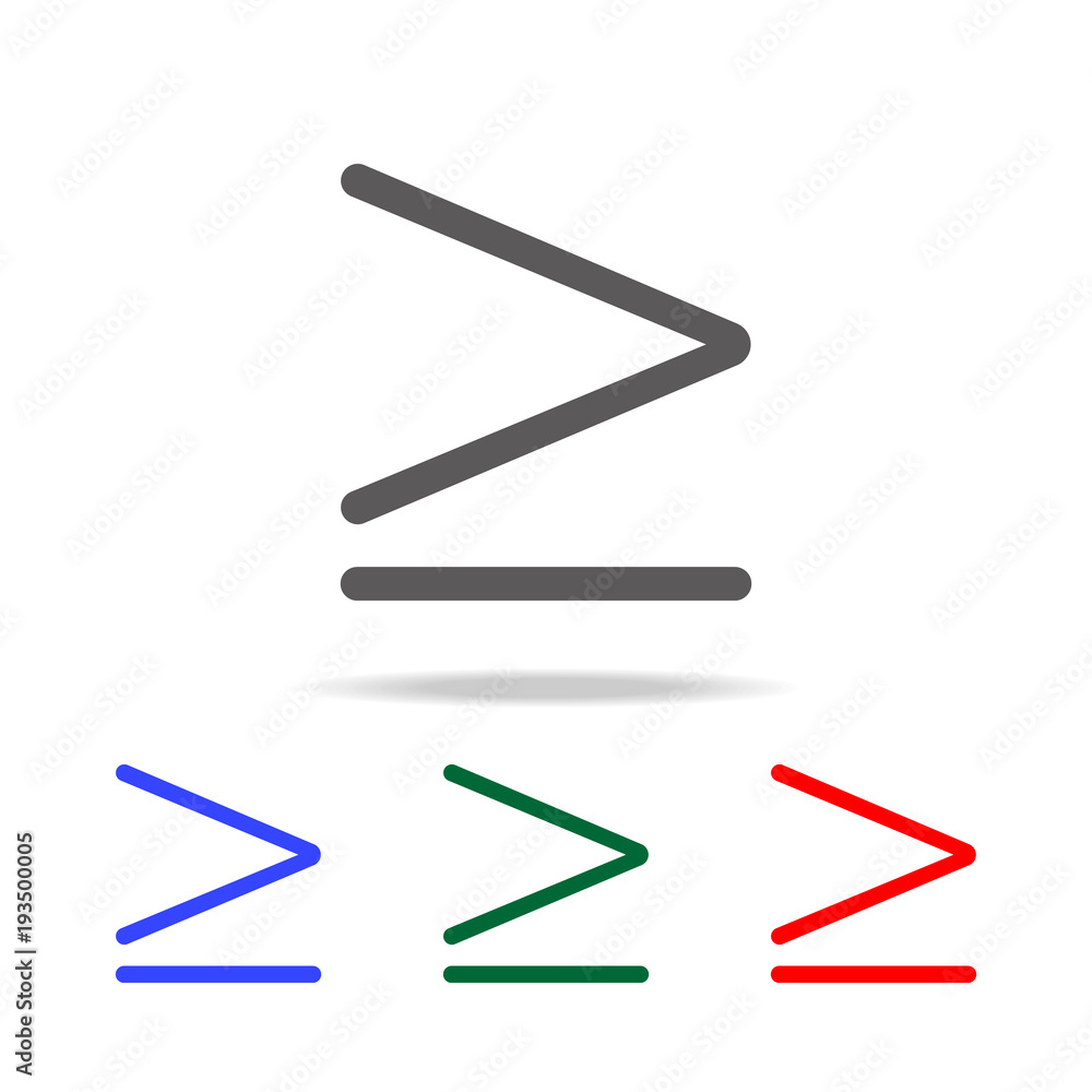 Poster more or equal symbol icon. elements in multi colored icons for mobile concept and web apps. icons fo