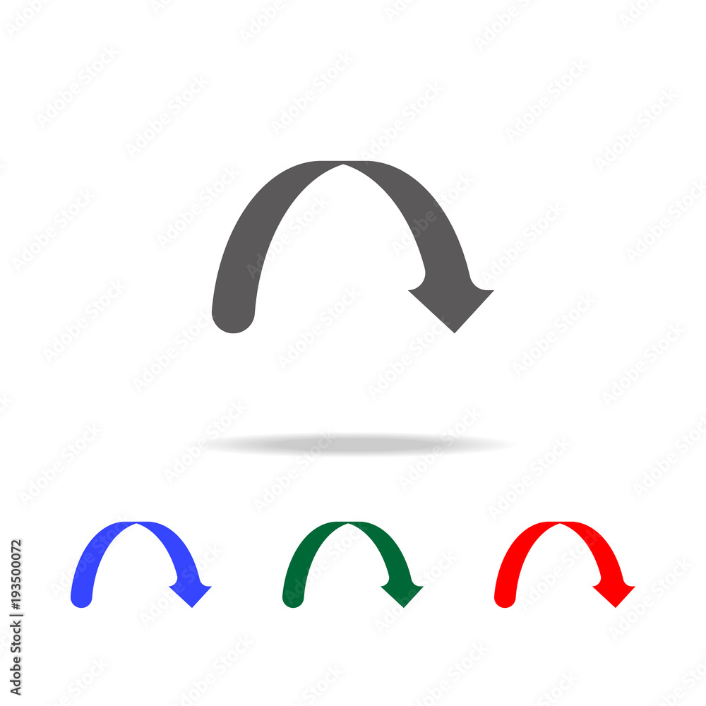 Poster curved arrow icon. elements in multi colored icons for mobile concept and web apps. icons for websit