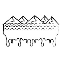 melted landscape mountains water disaster vector illustration