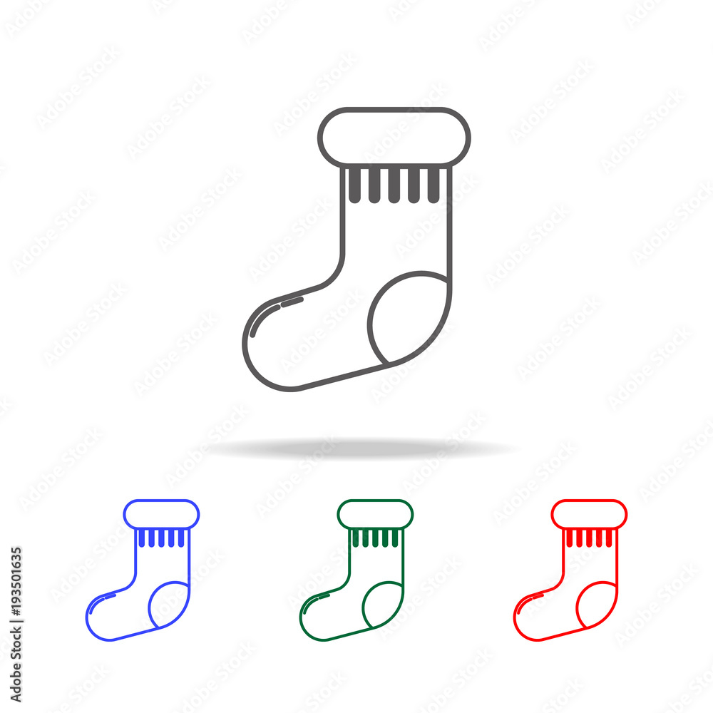 Poster christmas socks icon. elements in multi colored icons for mobile concept and web apps. icons for web