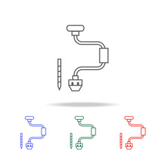Hand Drill linw Icon. Elements in multi colored icons for mobile concept and web apps. Icons for website design and development, app development