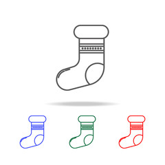christmas socks icon. Elements in multi colored icons for mobile concept and web apps. Icons for website design and development, app development