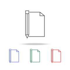 Notebook and pencil icon. Elements in multi colored icons for mobile concept and web apps. Icons for website design and development, app development