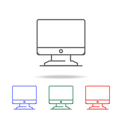 Computer monitor thin line icon. Elements in multi colored icons for mobile concept and web apps. Icons for website design and development, app development