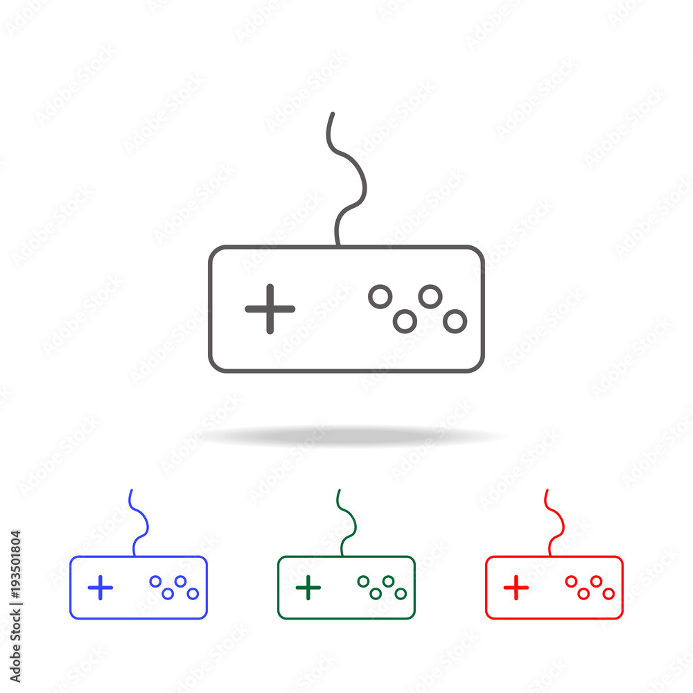 Poster game controller line icon. elements in multi colored icons for mobile concept and web apps. icons fo