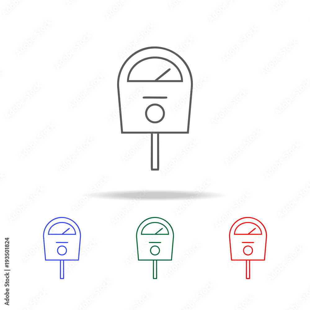 Poster parking meter line icon. elements in multi colored icons for mobile concept and web apps. icons for 