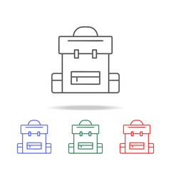 Backpack line icon. Elements in multi colored icons for mobile concept and web apps. Icons for website design and development, app development
