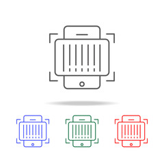 scan barcode with Phone icon. Elements in multi colored icons for mobile concept and web apps. Icons for website design and development, app development
