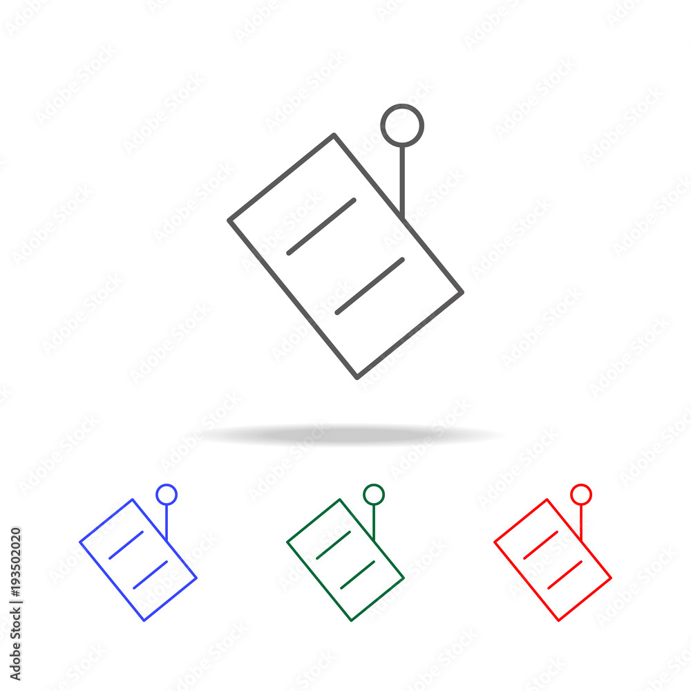 Poster paper and pin line icon. elements in multi colored icons for mobile concept and web apps. icons for 