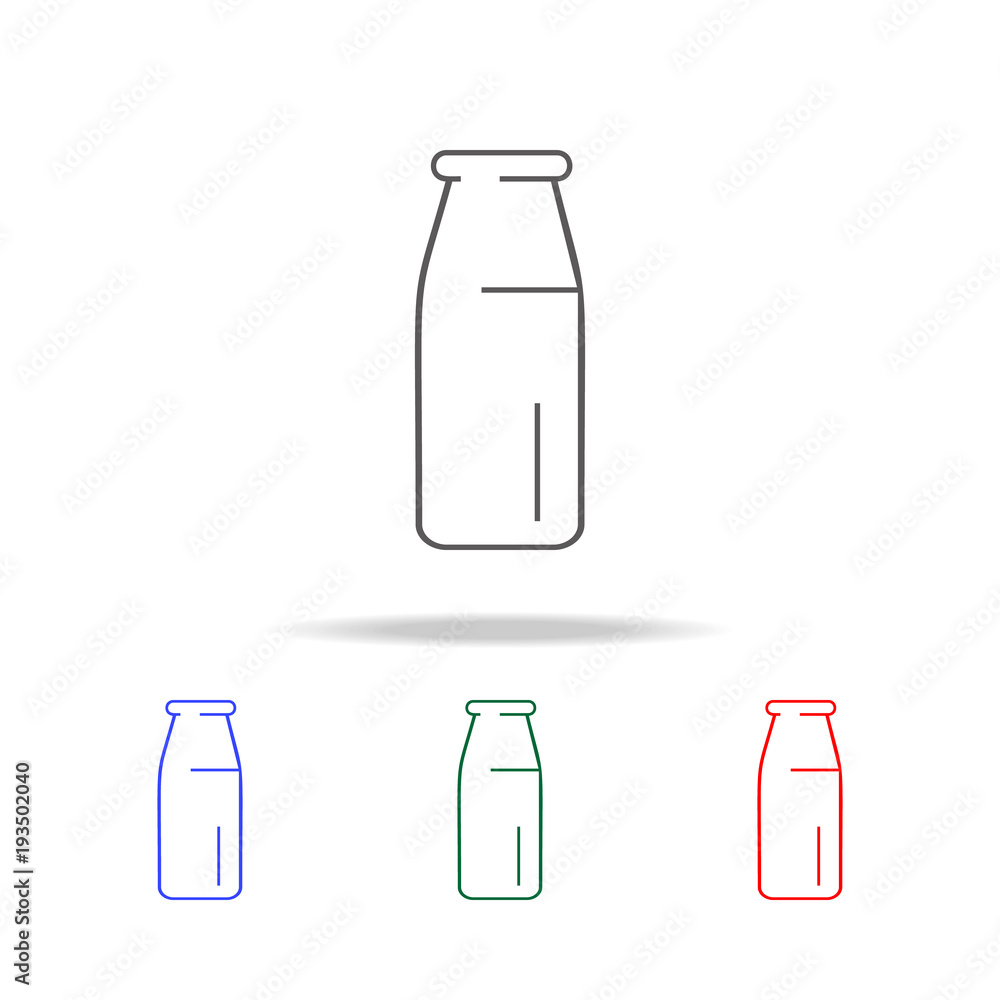Poster milk bottle line icon. elements in multi colored icons for mobile concept and web apps. icons for we