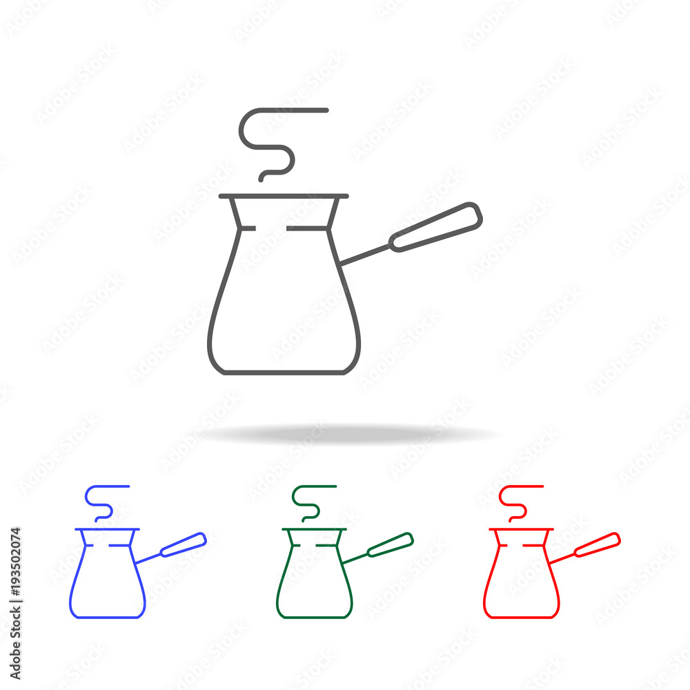 Poster turkish coffee pot line icon. elements in multi colored icons for mobile concept and web apps. icons