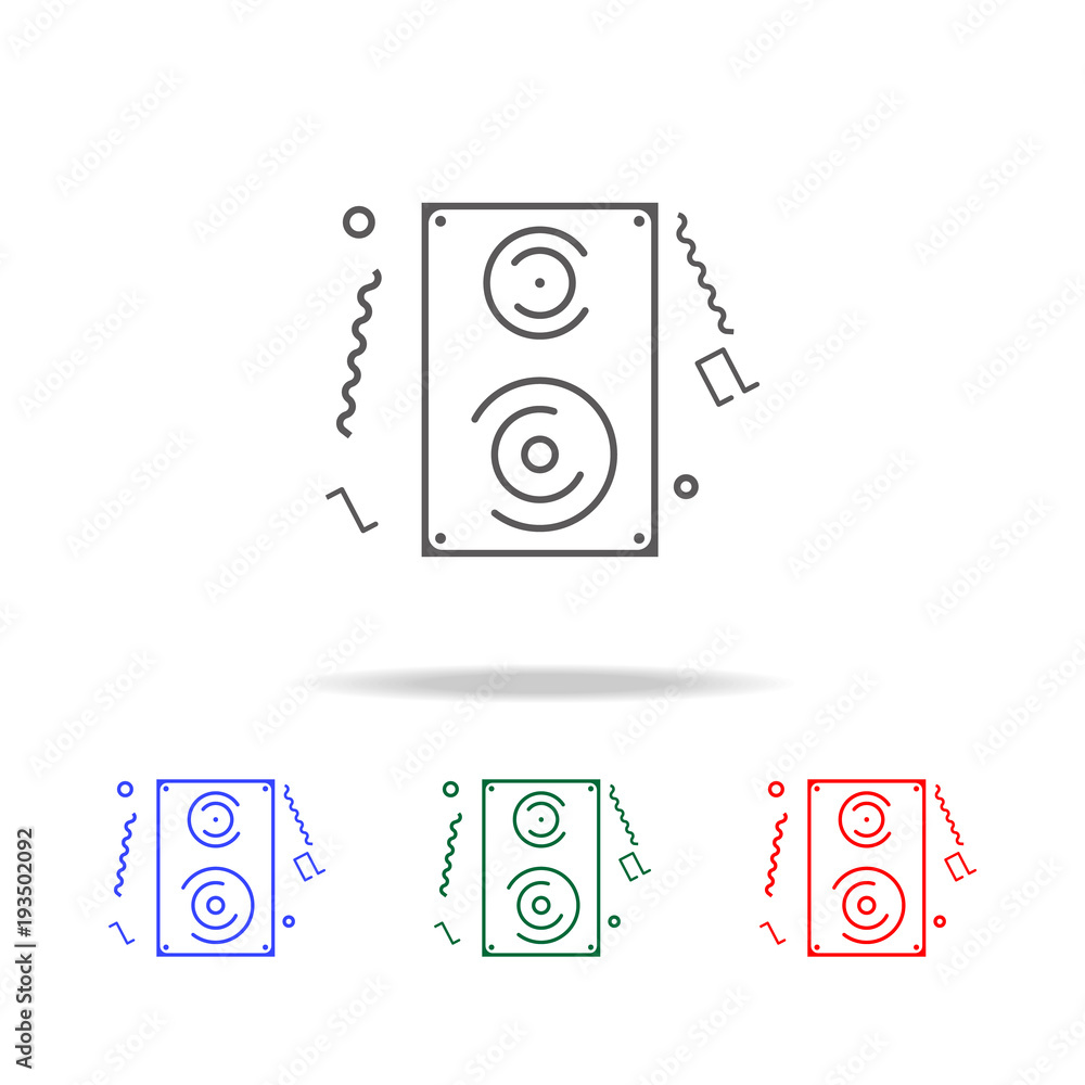 Poster Audio speaker line icon. Elements in multi colored icons for mobile concept and web apps. Icons for website design and development, app development
