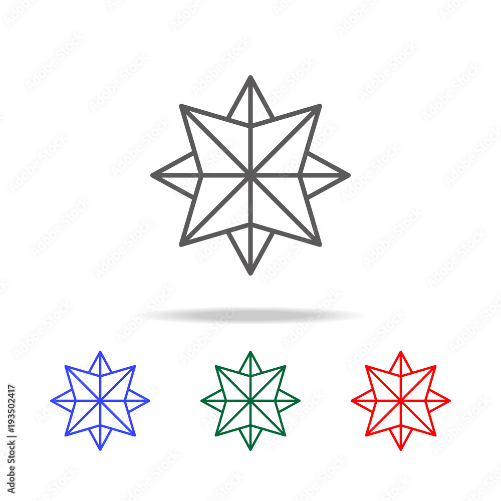 Poster eight-pointed star icon. elements in multi colored icons for mobile concept and web apps. icons for 