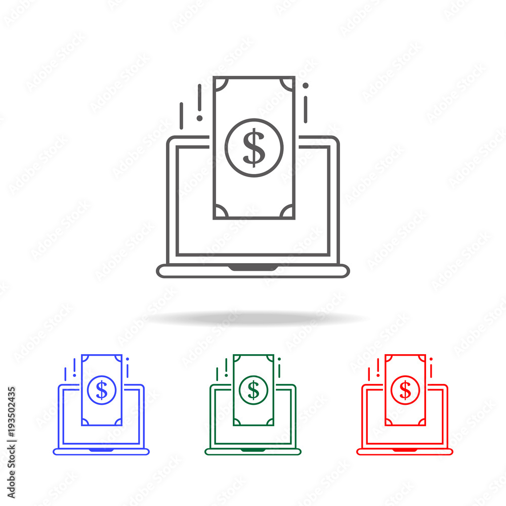 Poster virtual money icon. elements in multi colored icons for mobile concept and web apps. icons for websi