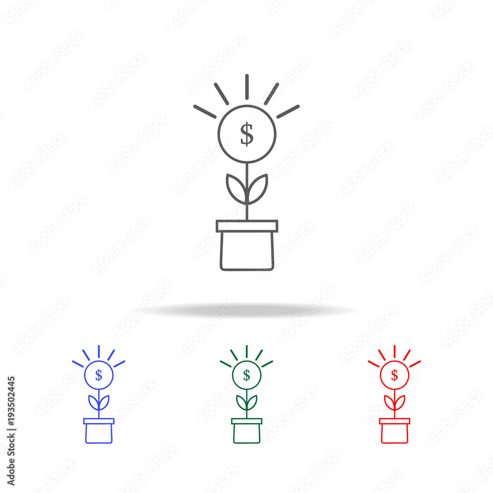Poster money plant icon. elements in multi colored icons for mobile concept and web apps. icons for website