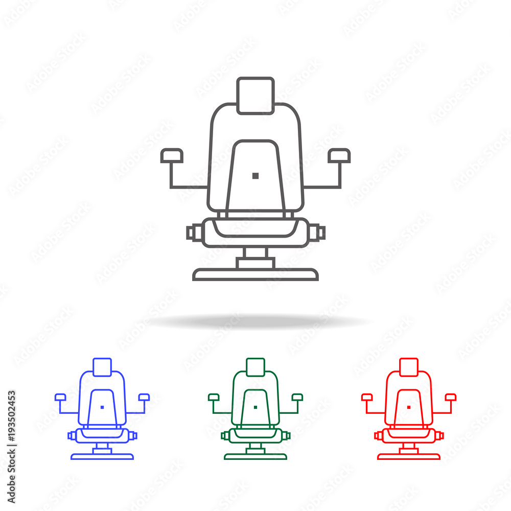 Poster barber's chair icon. elements in multi colored icons for mobile concept and web apps. icons for webs