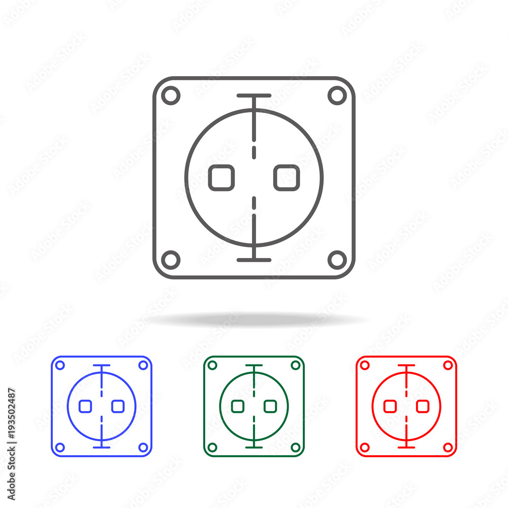 Poster electric outlet icon. elements in multi colored icons for mobile concept and web apps. icons for web