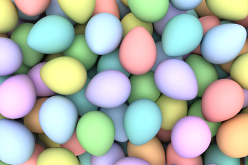 Pile of birght and colorful Easter Eggs - 3d render