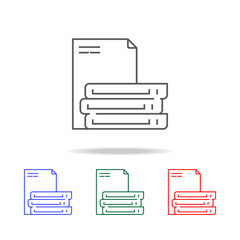 folders with documents icon. Elements in multi colored icons for mobile concept and web apps. Icons for website design and development, app development