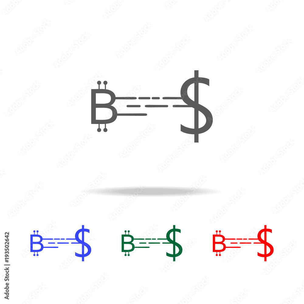 Poster financial transaction with crepto-currency icon. elements in multi colored icons for mobile concept 