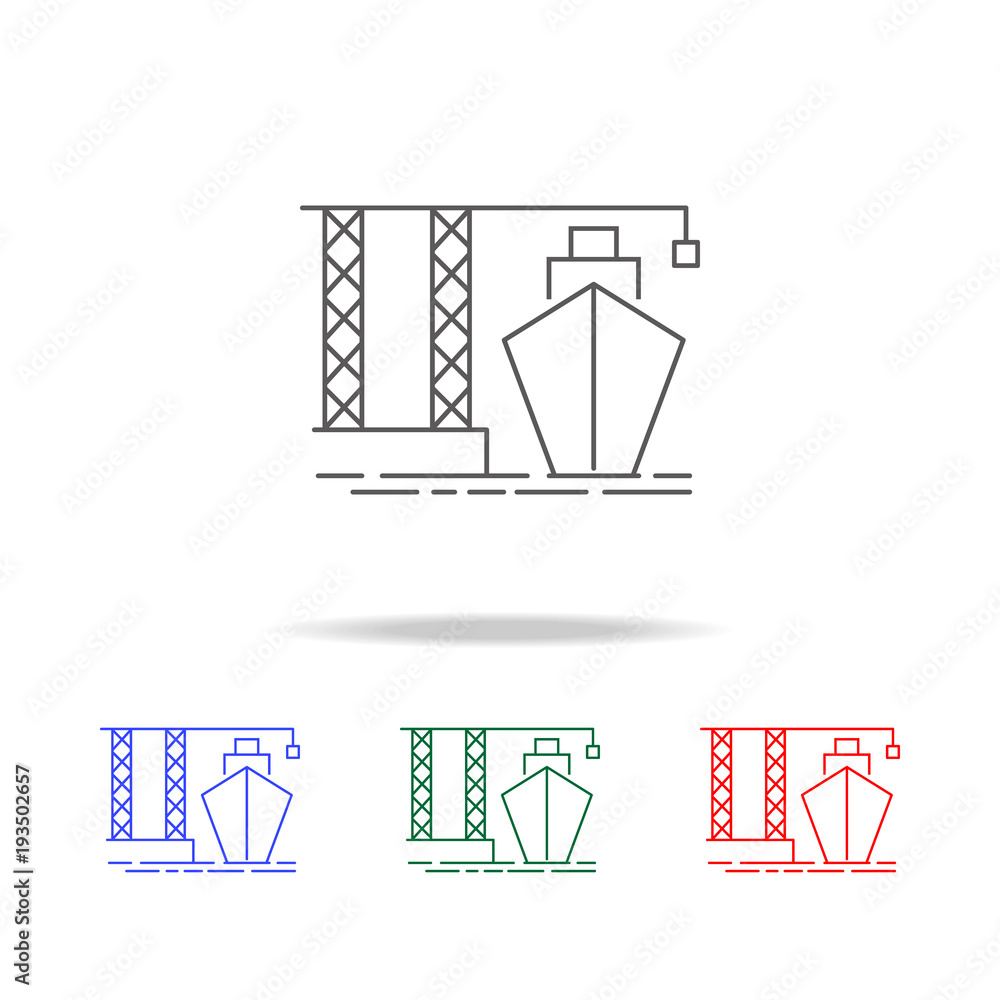 Poster ship loading icon. elements in multi colored icons for mobile concept and web apps. icons for websit