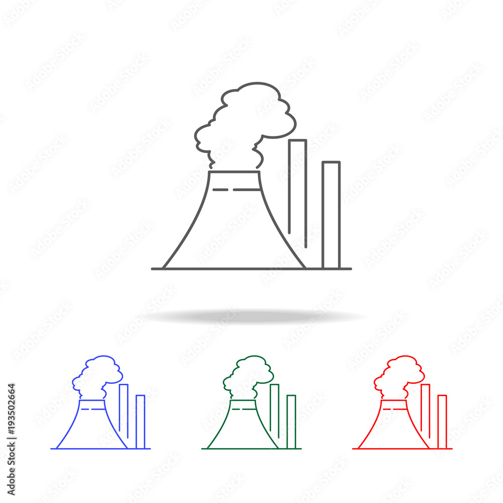 Poster thermal power plant icon. elements in multi colored icons for mobile concept and web apps. icons for