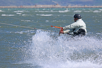 kitesurfer in Portland harbour