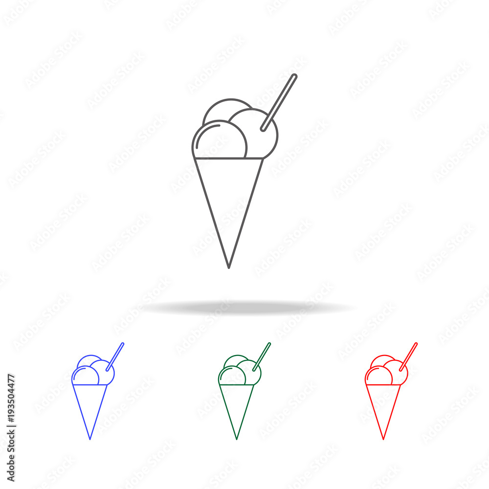 Poster ice-cream on the horn icon. elements in multi colored icons for mobile concept and web apps. icons f