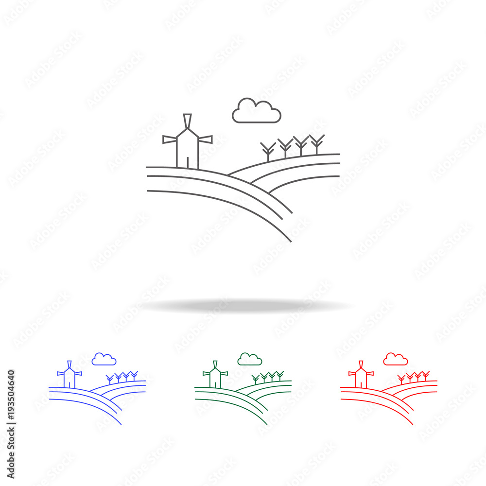 Poster rural landscape icon. elements in multi colored icons for mobile concept and web apps. icons for web