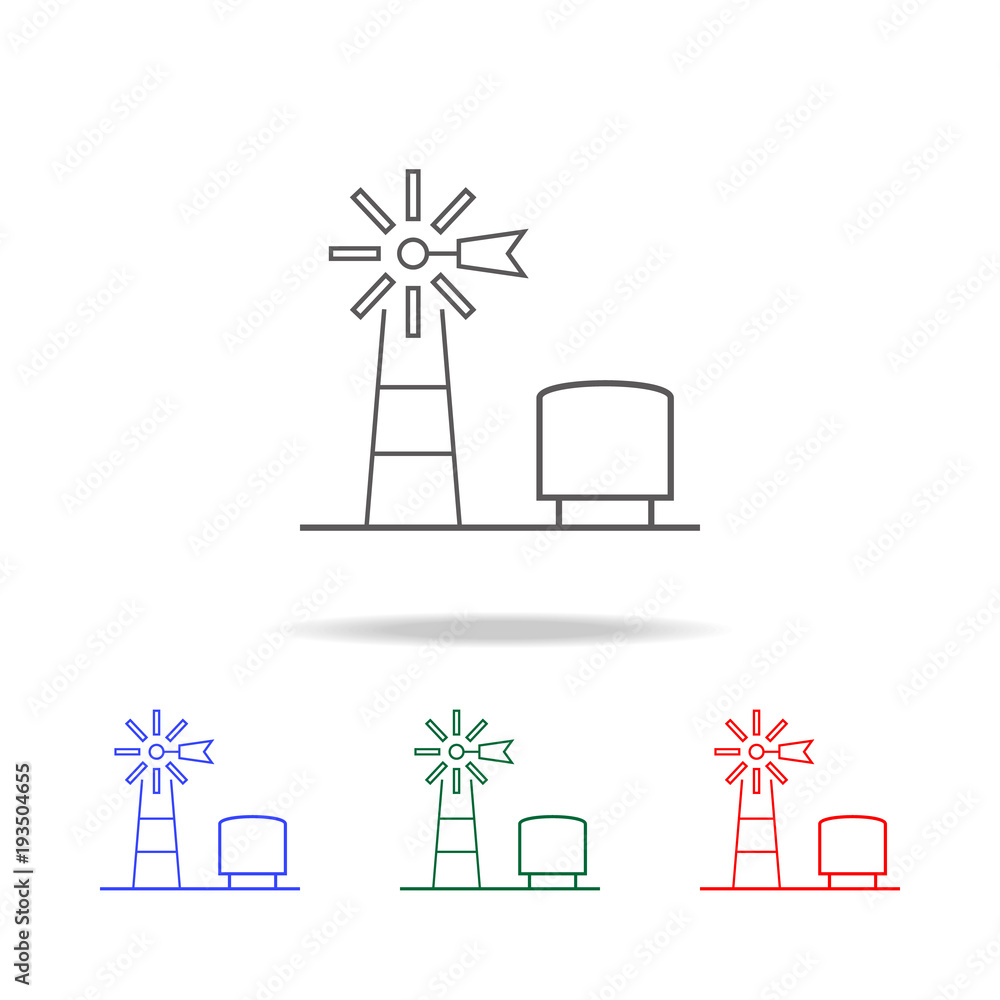 Poster country windmill icon. elements in multi colored icons for mobile concept and web apps. icons for we