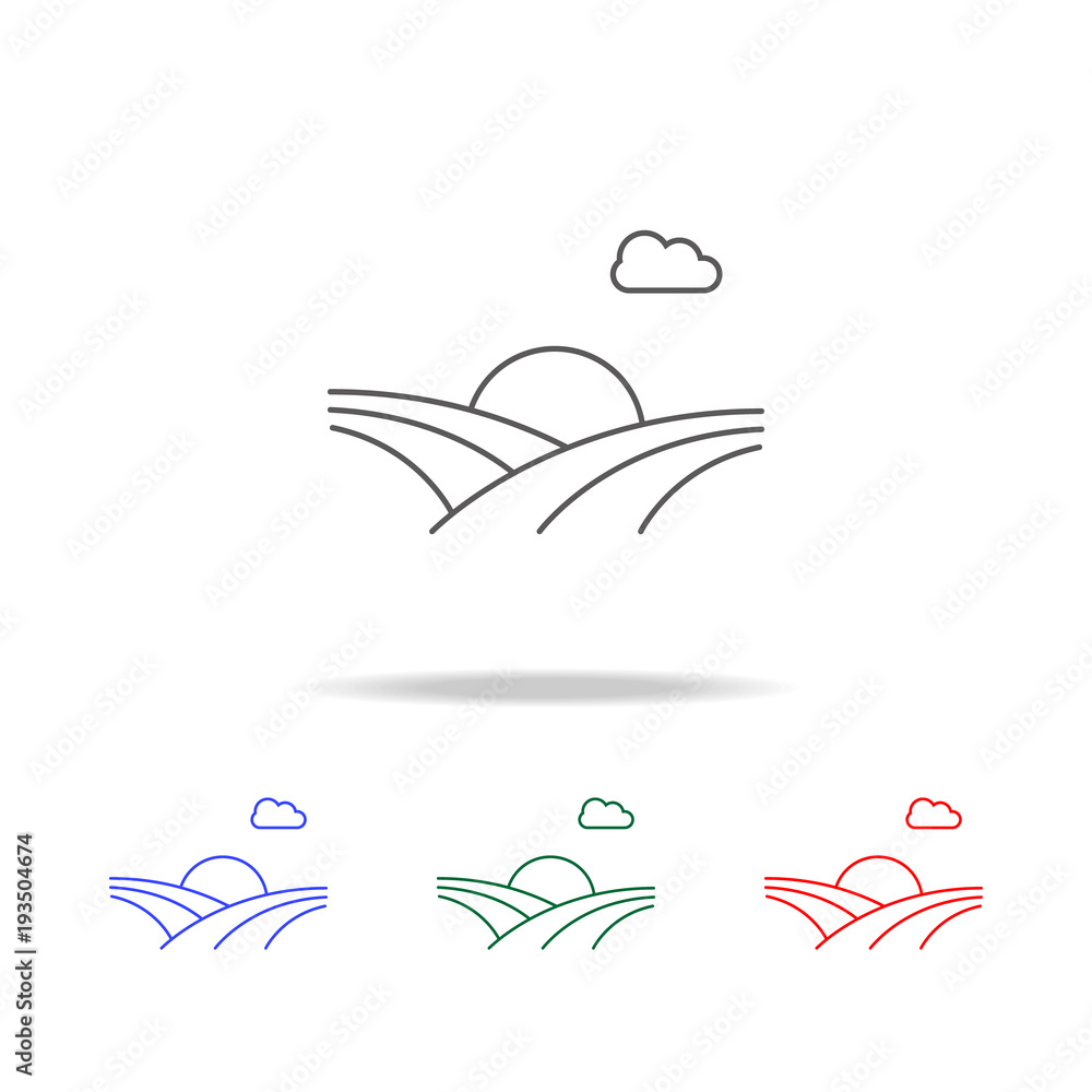 Poster rural landscape icon. elements in multi colored icons for mobile concept and web apps. icons for web
