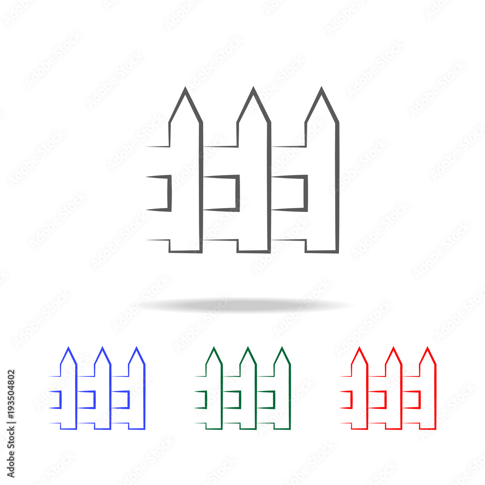 Aufkleber fence icon. elements in multi colored icons for mobile concept and web apps. icons for website desig