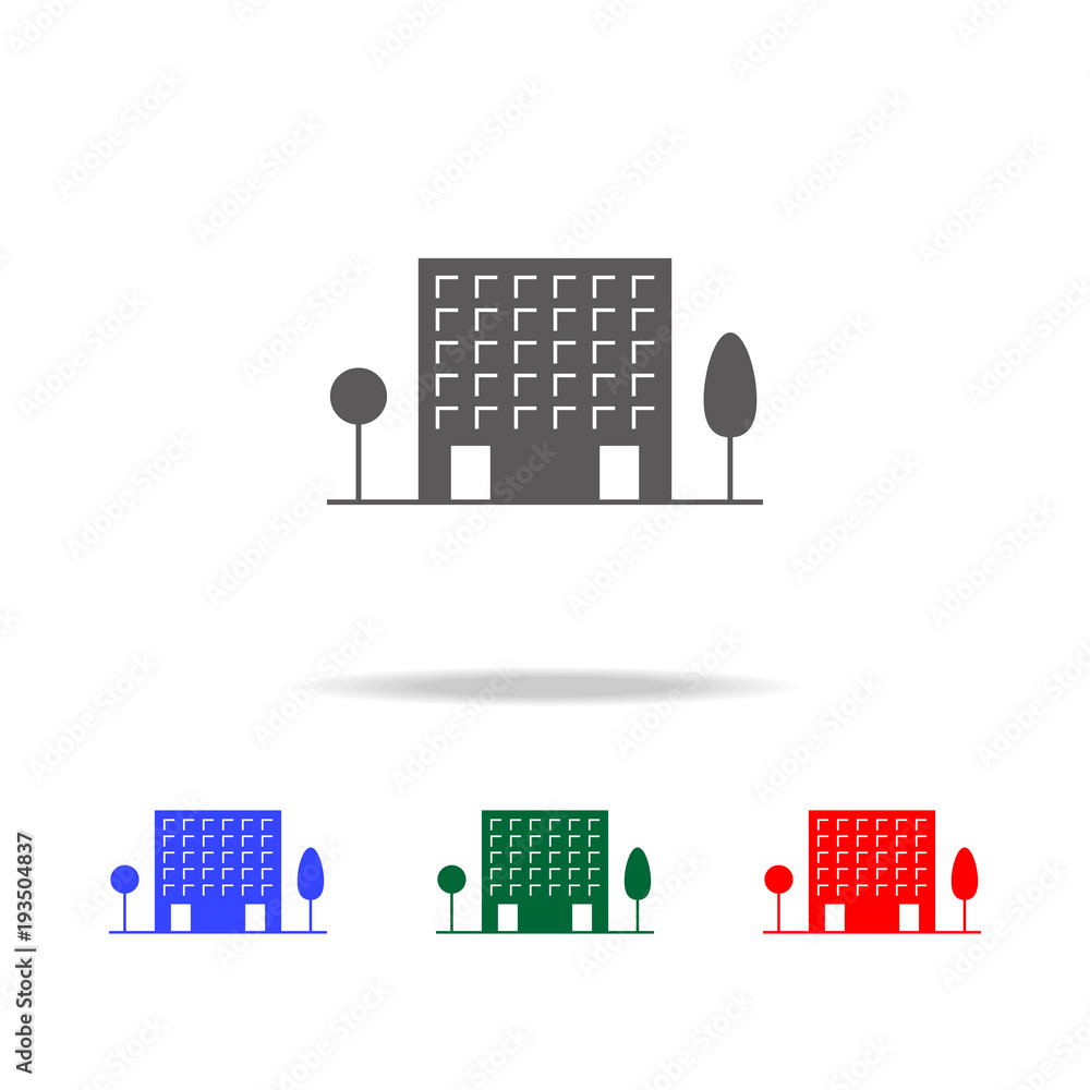 Poster building icon. elements in multi colored icons for mobile concept and web apps. icons for website de