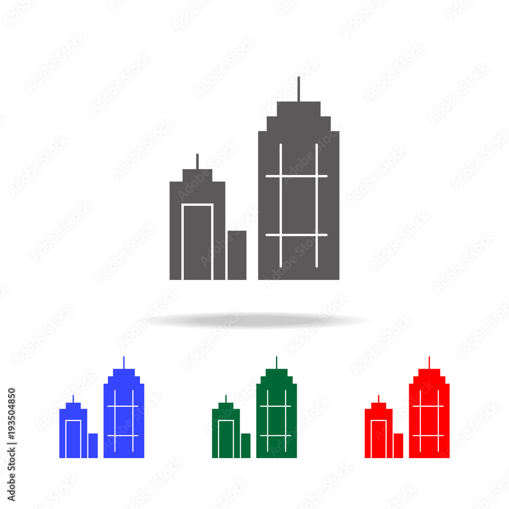 Poster high-rise buildings icon. elements in multi colored icons for mobile concept and web apps. icons for