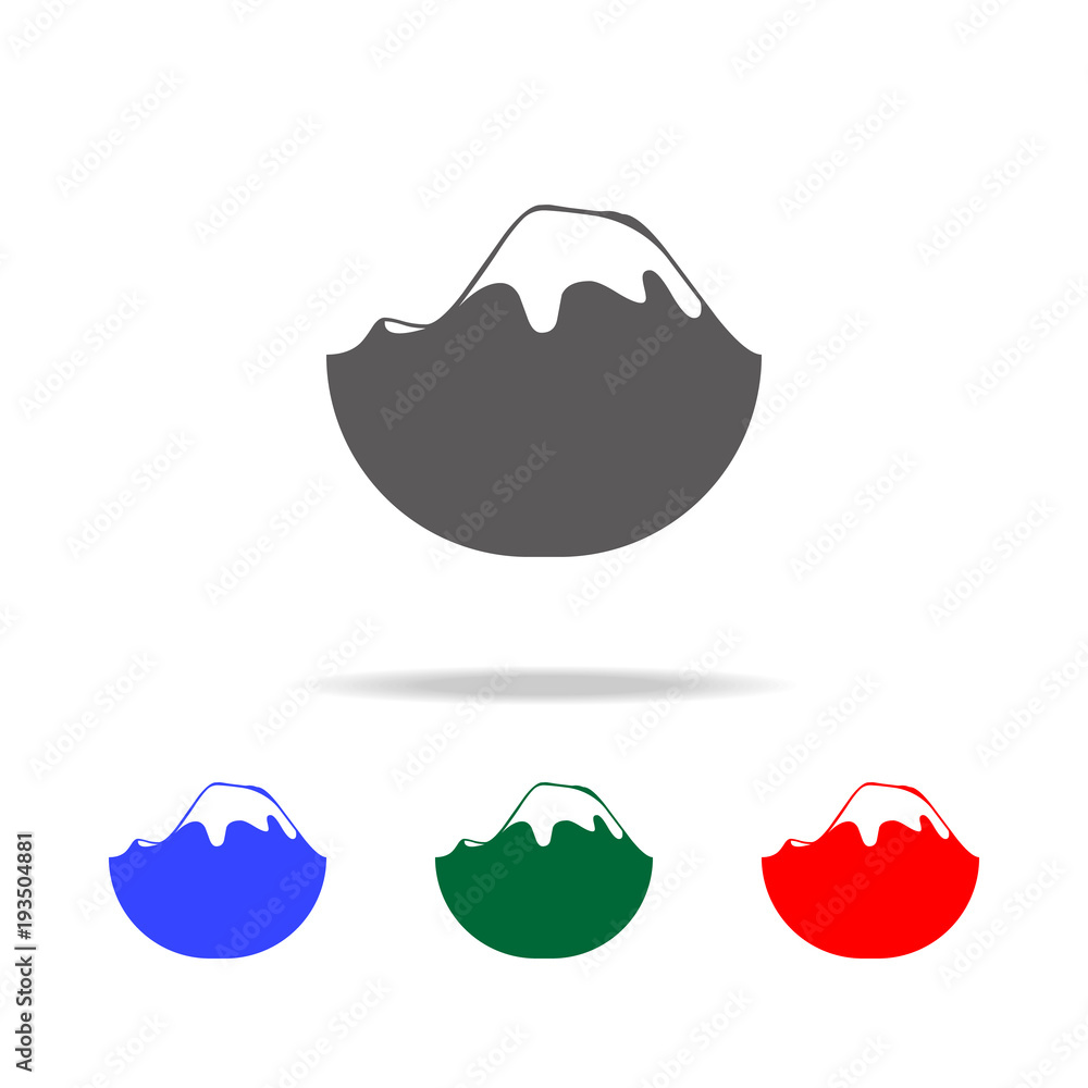 Poster the mountains icon. elements in multi colored icons for mobile concept and web apps. icons for websi