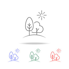 hill landscape icon. Elements in multi colored icons for mobile concept and web apps. Icons for website design and development, app development