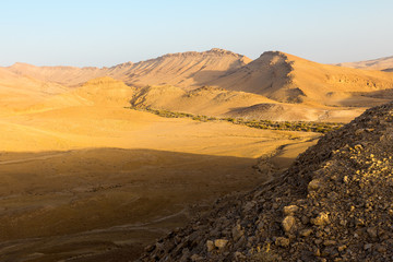 Desert mountain ridge cliffs, south Israel landscape.