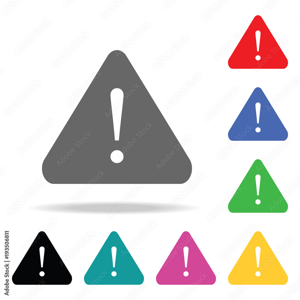 Aufkleber attention sign with exclamation mark icon. elements in multi colored icons for mobile concept and we