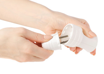 Plug socket in hands