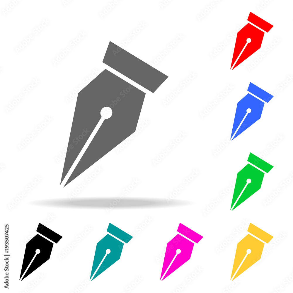 Poster fountain pen web icon symbol. elements in multi colored icons for mobile concept and web apps. icons