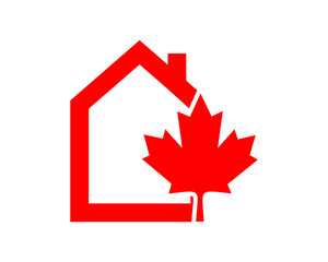 red maple leaves house home house housing residence residential image icon