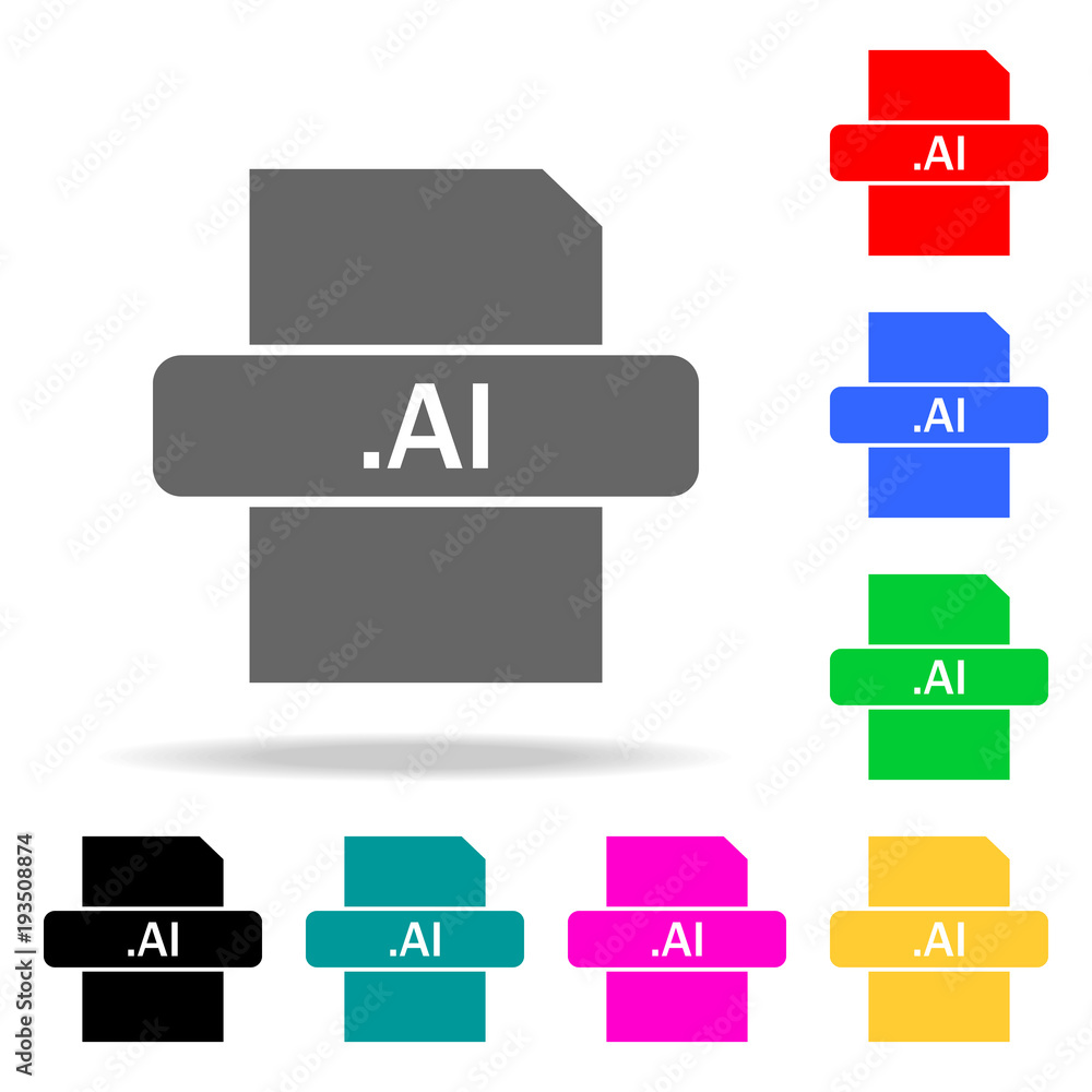 Fototapete ai file icon. elements in multi colored icons for mobile concept and web apps. icons for website des