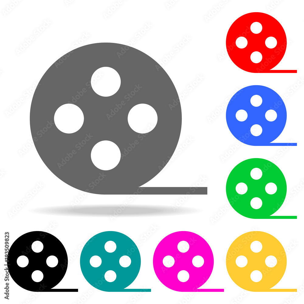 Poster film reel icon. elements in multi colored icons for mobile concept and web apps. icons for website d