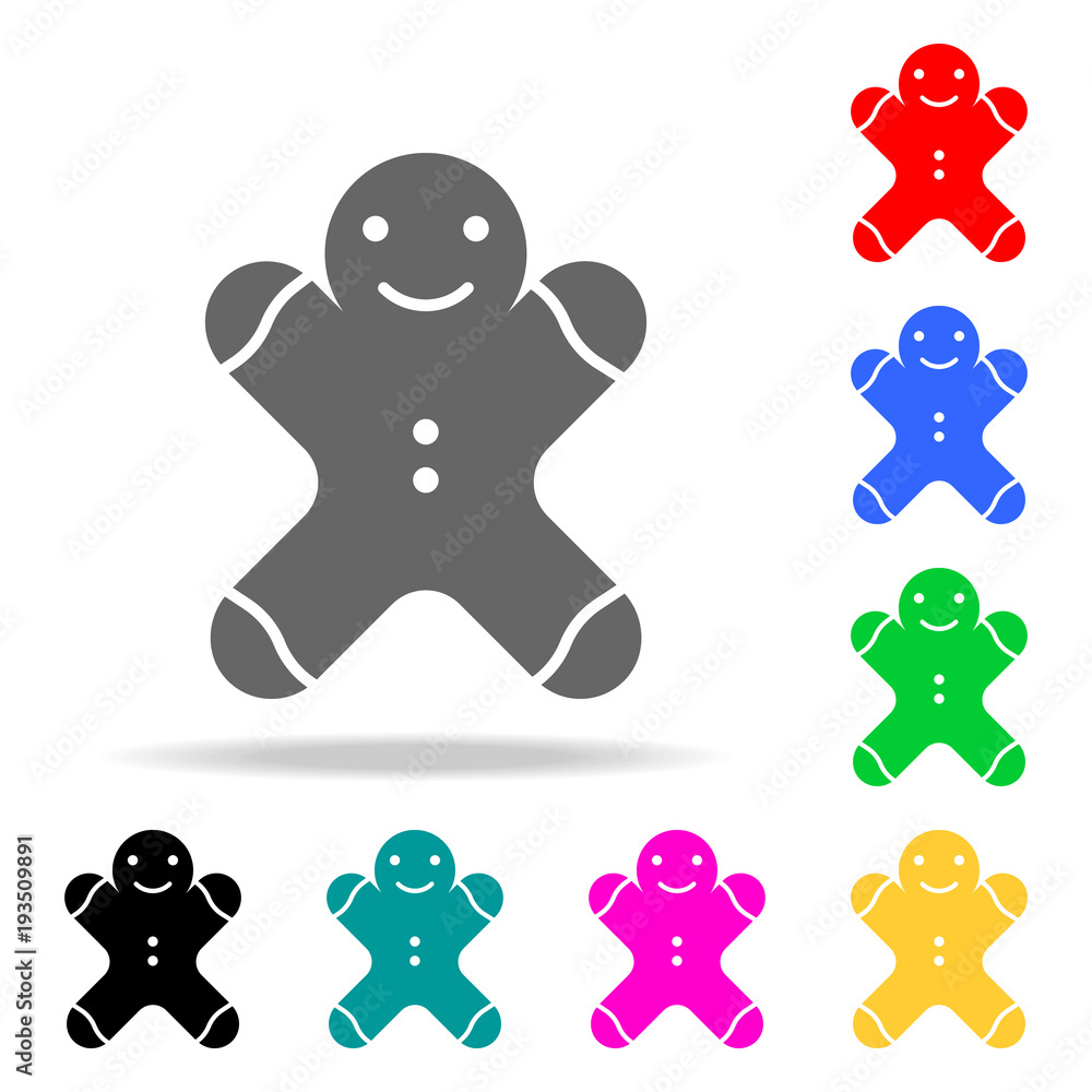 Poster gingerbread man icon. elements in multi colored icons for mobile concept and web apps. icons for web