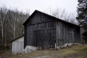 Fototapeta premium Abandoned old barns in the country on farms