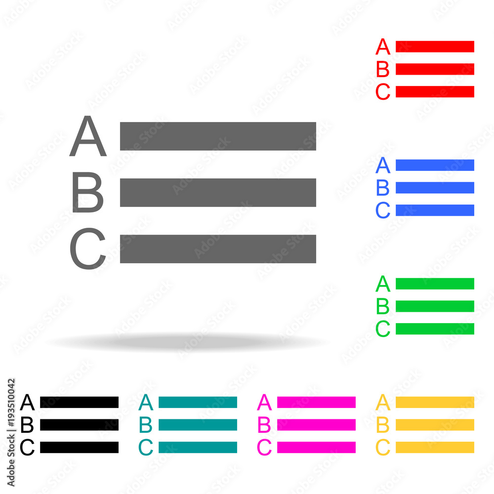 Aufkleber vector progress options / a, b, c icon. elements in multi colored icons for mobile concept and web a